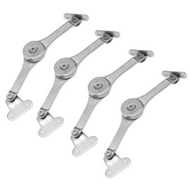 JinBoCheng 2pcs Heavy Duty Lid Stay Hinges Folding Lid Support Hinge,Perfect for Cabinet,Closet,Wardrobe,Toy Box Hinges,Wardrobe-Opening Angle 75°/90°/110°,Max Support 45lb (silver-4pcs)