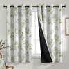 Green Vintage Floral Blackout Curtains Farmhouse Grommet 52x54 Inch