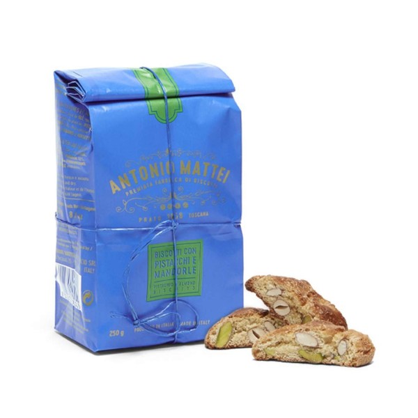 Antonio Mattei Green Bag Biscotti with Pistachios - 8.8 oz