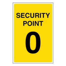 V Safety Security Point 0 100 x 150 mm - Glow In The Dark 1mm Rigid Plastic