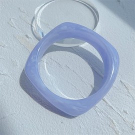 Pulsera gruesa y colorida de resina acrílica transparente para mujeres y adolescentes, Acrílico, Acrílico