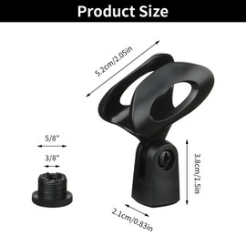 4-Pack Universal Microphone Clip Holder for Handheld Microphones