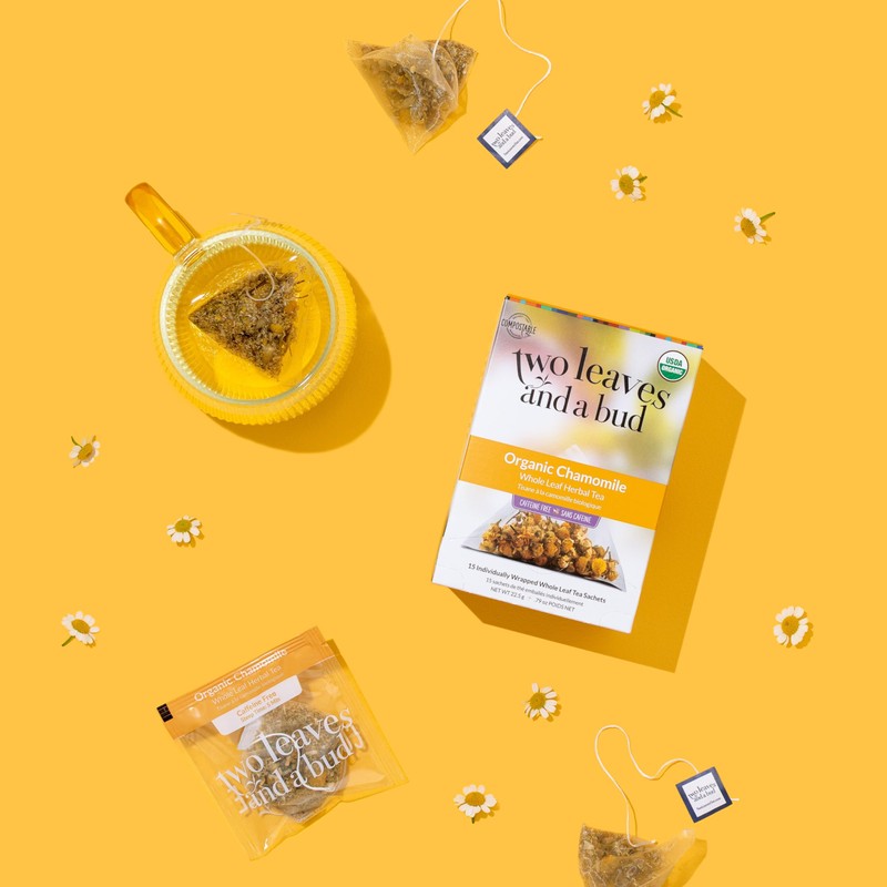 Two Leaves and a Bud Organic Chamomile Herbal Tea Bags,