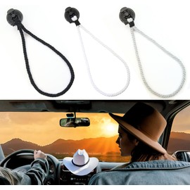 CEOCE 3 PCS 2024 Cotton Rope Universal Cowboy hat Rack. for Truck, SUV & car Accessories, Cap & hat Holder "On-The-Go Closet: Car Essentials with Hat Hooks & Clothes Rack for Car Window Convenience