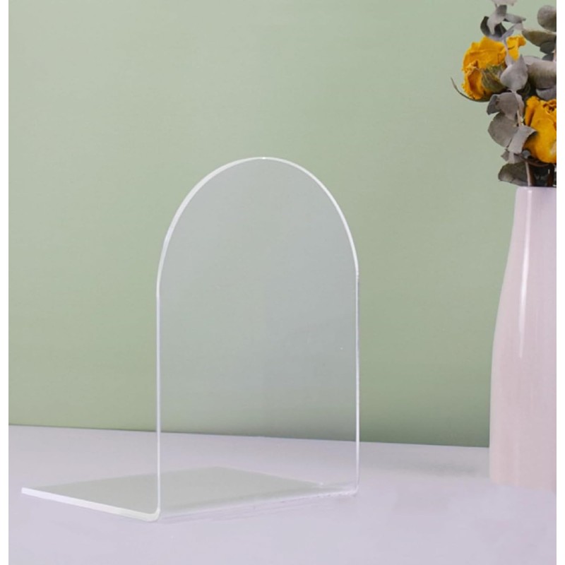 Qidexin 2pcs Book Ends, Acrylic Bookends, Non-Skid Book End, Clear