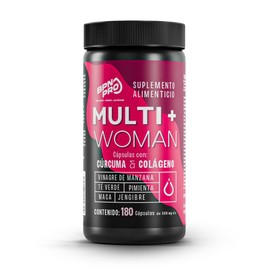 Multivitaminico Para Mujer | 180 Cápsulas | Vitaminas con Colágeno, Curcuma y Pimienta Negra + Vinagre de Manzana + Jengibre Biotina Acido Fólico