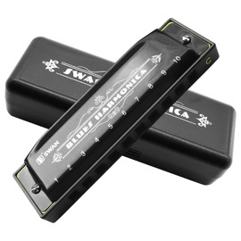 Blues Harmonica Mouthorgan 10 Holes Armonica Diatonic Harp Key of C Mouth Organ Metal Woodwind Music Instrument Gift