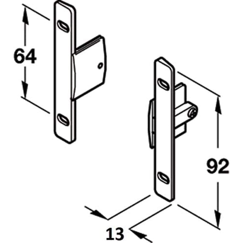 Indaux Kitchen Drawer Fixing Brackets (Sold in Pairs)