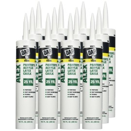 Dap 18670 Alex White Painter's Acrylic Latex Caulk and Silicone Sealant, Case of 12-10.1-Ounce Cartridges