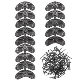 sourcing map 14pcs Heel Plates Heel Taps Rubber Repair Pad Replacement Set Middle Size with 56pcs 16mm Screws for Various Leather Shoe Repair, Black