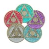 4 Year Sobriety Coin | Glitter Triplate AA Chip Recovery