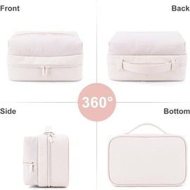 Juoxeepy Puffy Makeup Bag 2 Layer Cosmetic Bag for Travel Puffy Toiletry Bag Cosmetic Pouch Bag