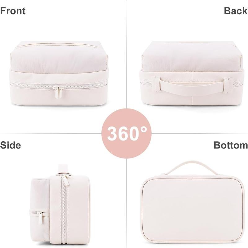 Juoxeepy Puffy Makeup Bag 2 Layer Cosmetic Bag for Travel