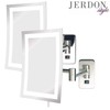 JERDON Rectangular Wall Mount Makeup Mirror - Lighted Makeup Mirror