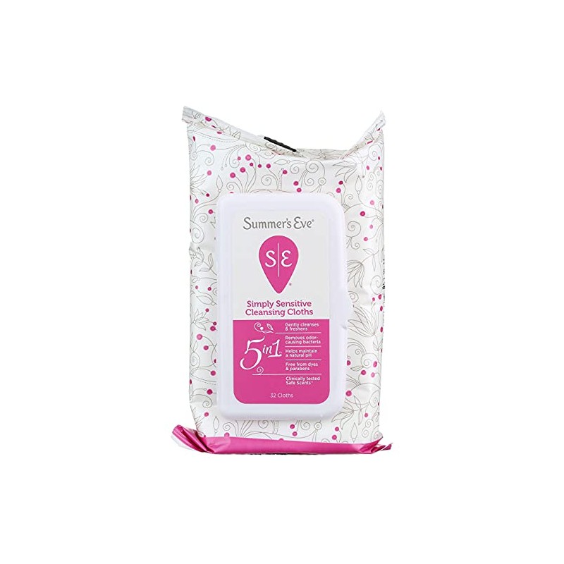 Summers Eve Cleansing Cloths 32 Count Simply Sensitive (3 Pack)