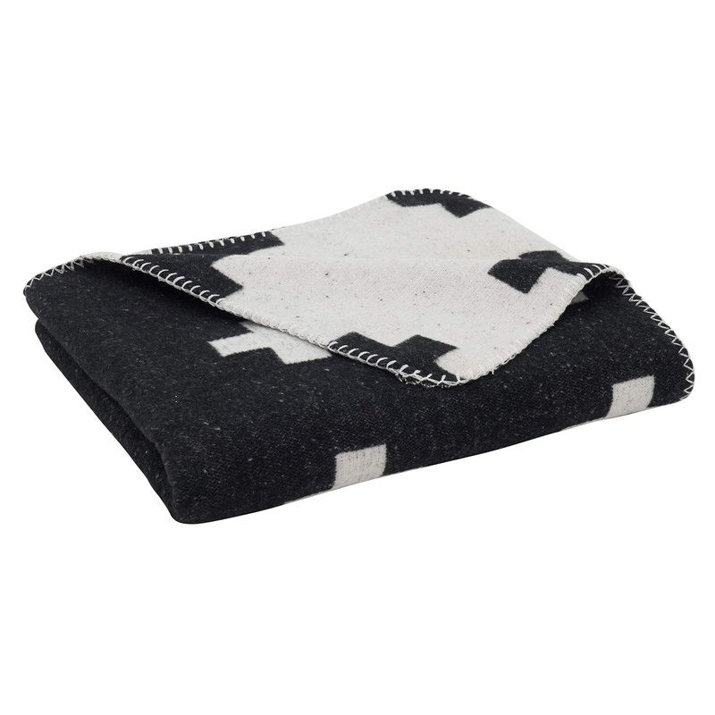 SARO LIFESTYLE Reversible Plus Sign Throw Blanket