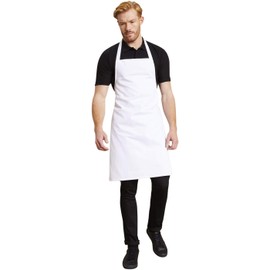 J. Adler [2 PACK] Bib Apron | 34 x 32 Inches, 100% Cotton | Full Size, Commercial Grade, For Women & Men | White, No Pockets Aprons