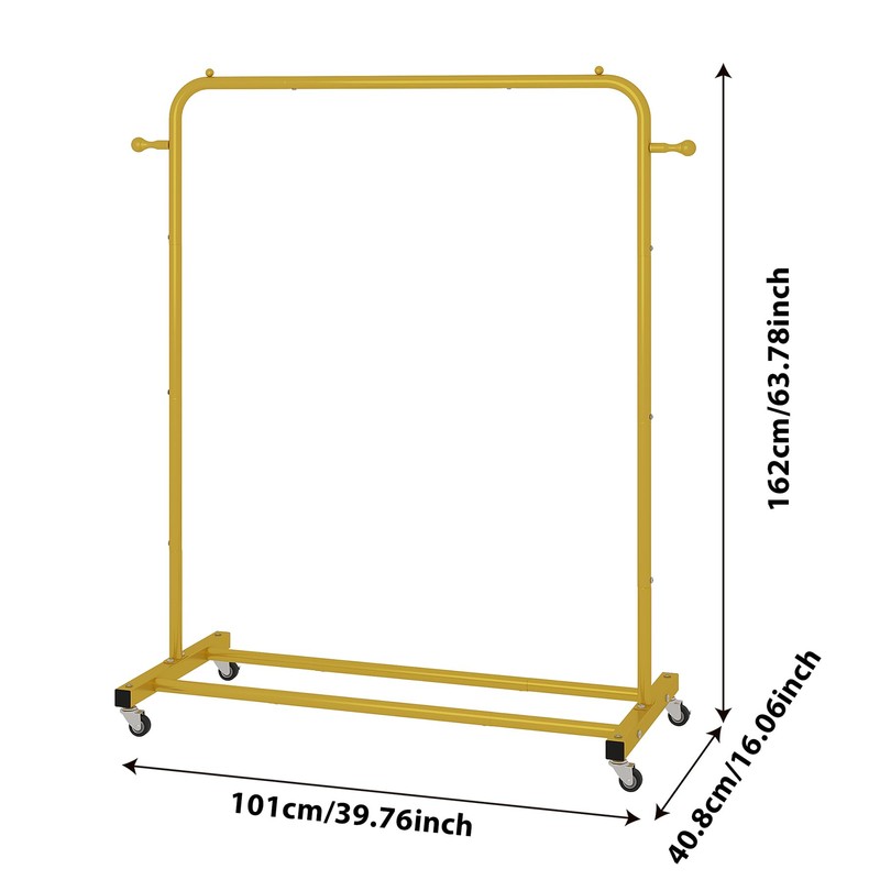 Sywhitta Clothing Rack on Wheels with Storage Shelf & Sturdy