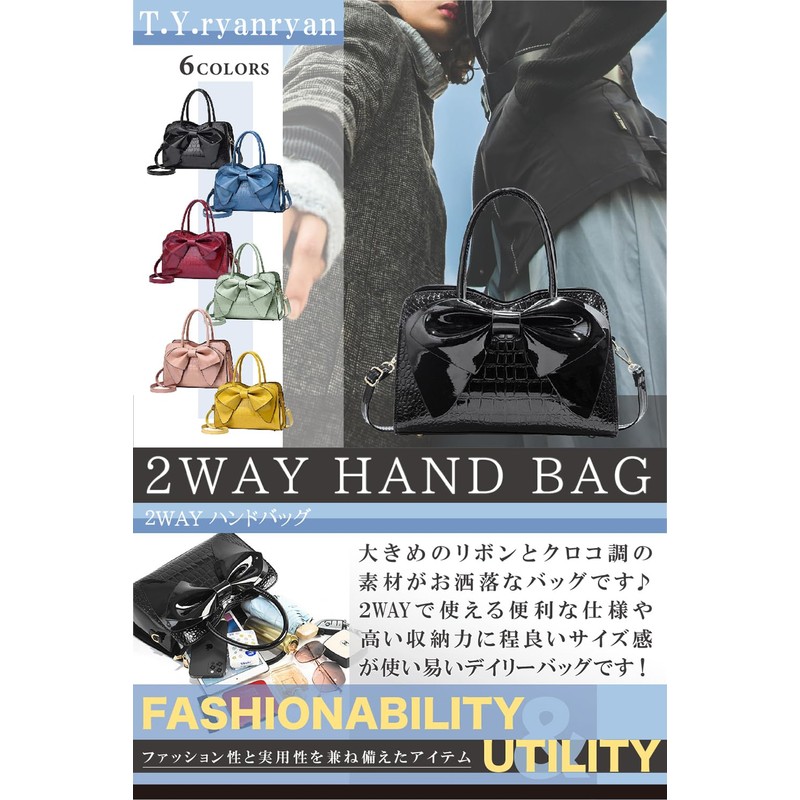 T.Y.ryanryan Women's Shoulder Bag, Crossbody Handbag, Shoulder Bag, Bowknot, red