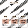 Eyebrow Pencil, Eyebrow Pen with Double-Brush Tip 2-in-1 Eyeliner Dual-Ended