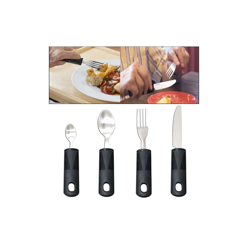 Large Wide Handled Easy Grip Cutlery Set