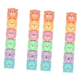 TEHAUX 4 Sets Cute Bear Shaped Highlighter Pens for Students Smooth Writing Markers Cartoon Marking Pens for Notes Drawing and Study Highlights