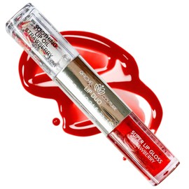 Rachel Couture Fruity Lip Duo Sheer Lip Gloss & Clear Lip Oil | Non-Sticky, Vegan Formula | Cruelty-Free, Non-Toxic - Strawberry