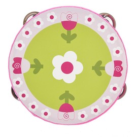 GGFOXLEW Small Handheld Tambourine with Metal Jingles, 5.9 x 1.8in Tamborines Musical Instrument, Metal and Wood Handheld Tambourine for Family Parties and Entertainment Occasions