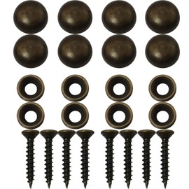 8 tornillos decorativos de latón puro con tapas utilizados como tornillos de fijación de espejo para tornillos autorroscantes (0.59 pulgadas, bronce)