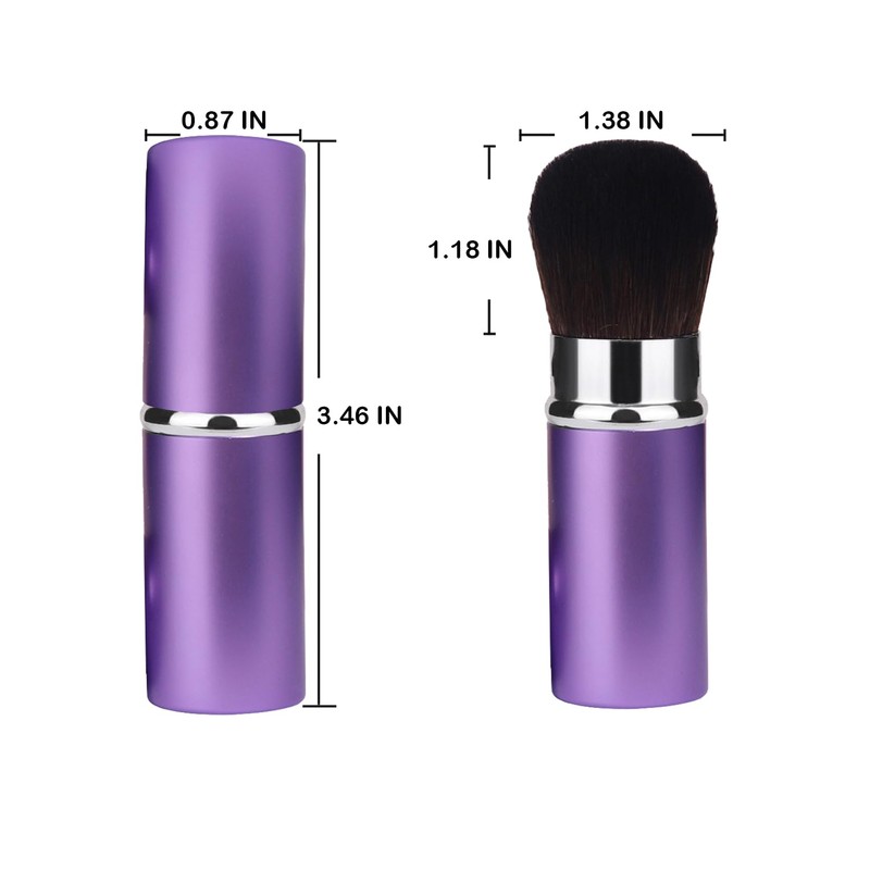 Xinpinzhou Purple Retractable Makeup Brush, Retractable Blush Blusher Face Powder
