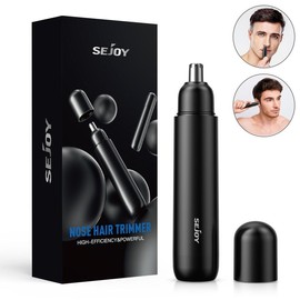 Sejoy Nose and Ear Hair Trimmer Electric Painless Nose Hair Removal Clipper for Men and Women winter gift - Color: black