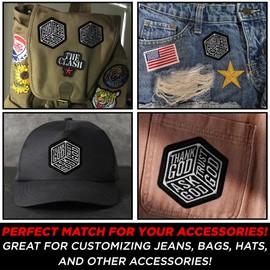 Ask God Trust God Thank God Patch Religious Christian Faith Embroidered Patches for Backpack, Hat, Jackets, Iron On Sew On, Uniform DIY Embroidery PVC Patches Gift Accessories for Him Her 3 Inch