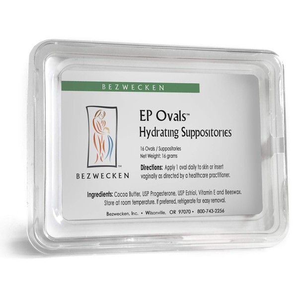E.P. Ovals – 16 Oval Suppositories - Professionally Formulated to Alleviate Vaginal Dryness in Menopausal Women - Unique Blend of Progesterone & Estriol - Natural Vaginal Lubrication