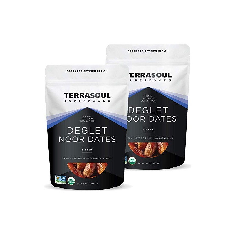 Terrasoul Superfoods Organic Deglet Dates, 4 Lbs (2 Pack) -