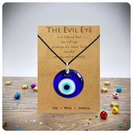 Long tiantian Evil Eye Necklace for Women Men Protection Necklaces Leather Rope Glass Evil Eye Pendant Neckaces Inspirational Evil Eye Jewelry for Women Trendy Lucky Amulet Necklace Gifts for Friends