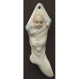 Lladro Baby's 1993 First Xmas Stocking Ornament