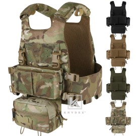 KRYDEX Low Vis Slick Molle Plate Carrier & Tactical Placard Holder & Drop Pouch - MC