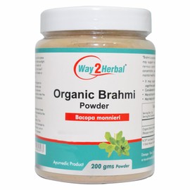 Way2Herbal Organic Brahmi Powder | (Bacopa Monnieri) 7Oz, 200G