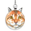 Orange Tabby with Yellow Eyes Cat Cat Shaped Fan/Light Pull Pendant with Chain