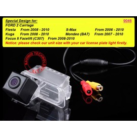 Navinio Waterproof Backup Camera Color Car Rear View Camera 170 Degree Viewing Angle License Plate for Ford Mondeo Fiesta MK6 KUGA Focus (2 Carriages) S-Max CHIA-X Galaxy MK3 Facelift C307