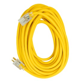 Southwire Polar Solar Extension Cord - Cold Weather Flexibility & Rugged Durability - SJEOOW Jacket - UL Listed - Oil & Chemical Resistant - 12/3 Gauge - 50 Foot - Yellow Outdoor Cord