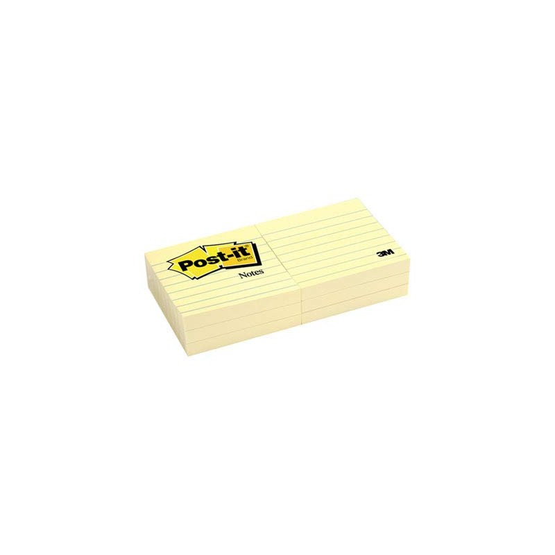 3M Post-it notas rayadas amarillo canario de 7.62cm x 7.62
