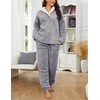 Springrain Fluffy Pajamas Set for Women Warm Fleece Pjs Set