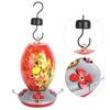 Hummingbirds Water Feeder Colorful Painting Glass Bird Feeding Tool for