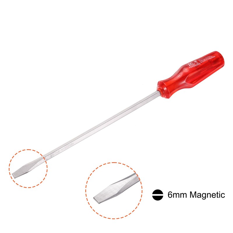 sourcing map 6mm Demolition Driver Magnetic Slotted Screwdriver with 8