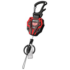 Ciwuzxs Retractable Keychain, Heavy Duty Carabiner Badge Holder, Tactical ID Badge Reel with 28'' Coated Steel Cord, Bearing 10.0 oz- Black (1 Pack)