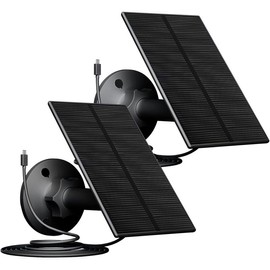 2W Solar Panel for  Camera, Solar Panel Charger with  USB & USB-C Port for Rechargeable   Camera, USB Solar Panel with 360? Adjustable  Mount (2 Pack) - Color: 2W Solar Panel 2 Pack