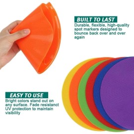 12 Pack Poly Vinyl Spot Markers, 9 Inch Floor Dots Non-Slip Rubber Agility Do...