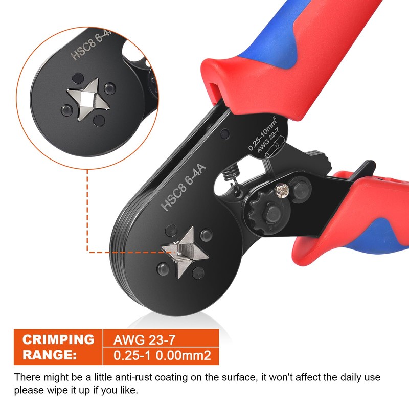 Flintronic Ferrule Crimping Tool, Ferrule Pliers, Self Adjustable Ratchet Bootlace