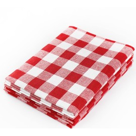 Red and White Buffalo Plaid Kitchen Farmhouse Tea Accessories Dish Towel 4 Pack Thanksgiving Cleaning Decor Towels for Embroidery Sewing Craft Fabric Baking